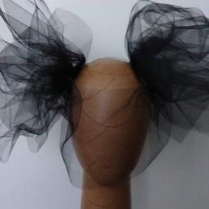 Black tulle pouffy headpiece headband